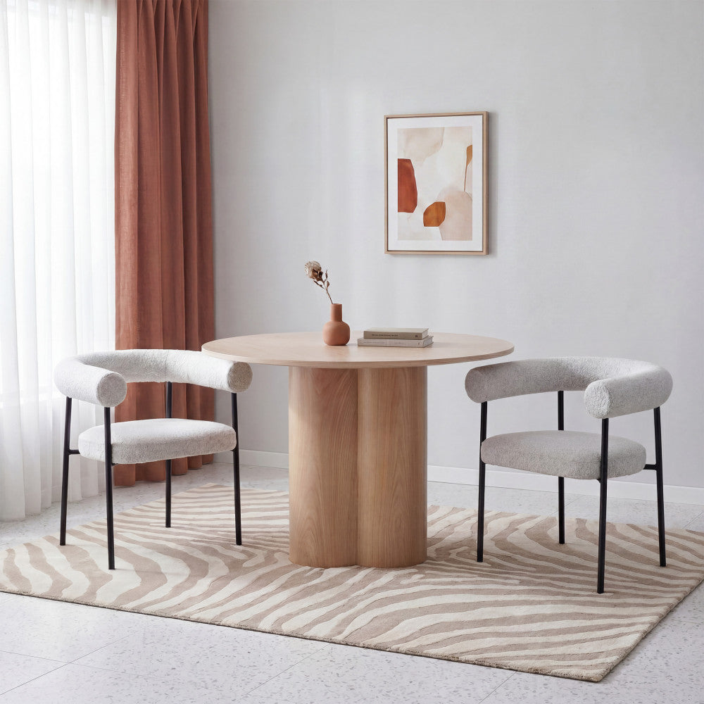 olympe-lote-de-2-sillones-de-mesa-en-tela-boucle-y-metal__Beige jaspeado