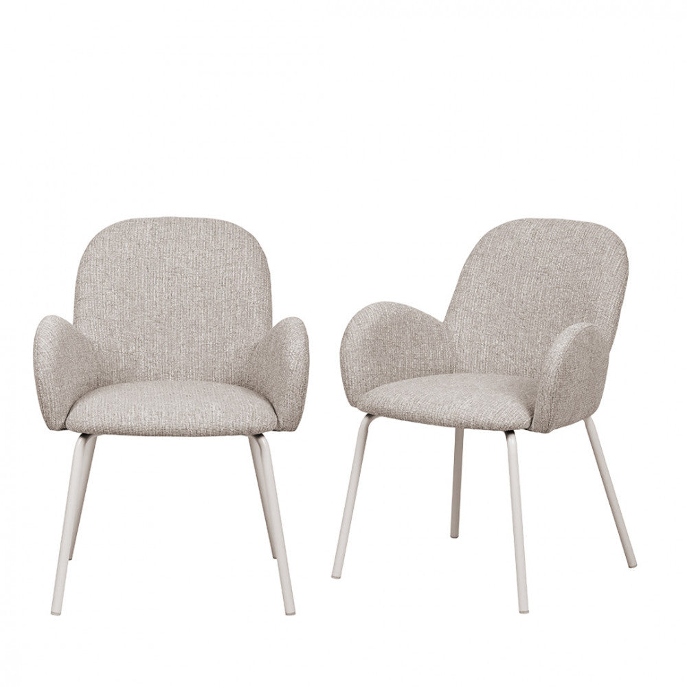theodore-juego-de-2-sillones-de-mesa-de-tela-y-metal__Gris jaspeado Imagen