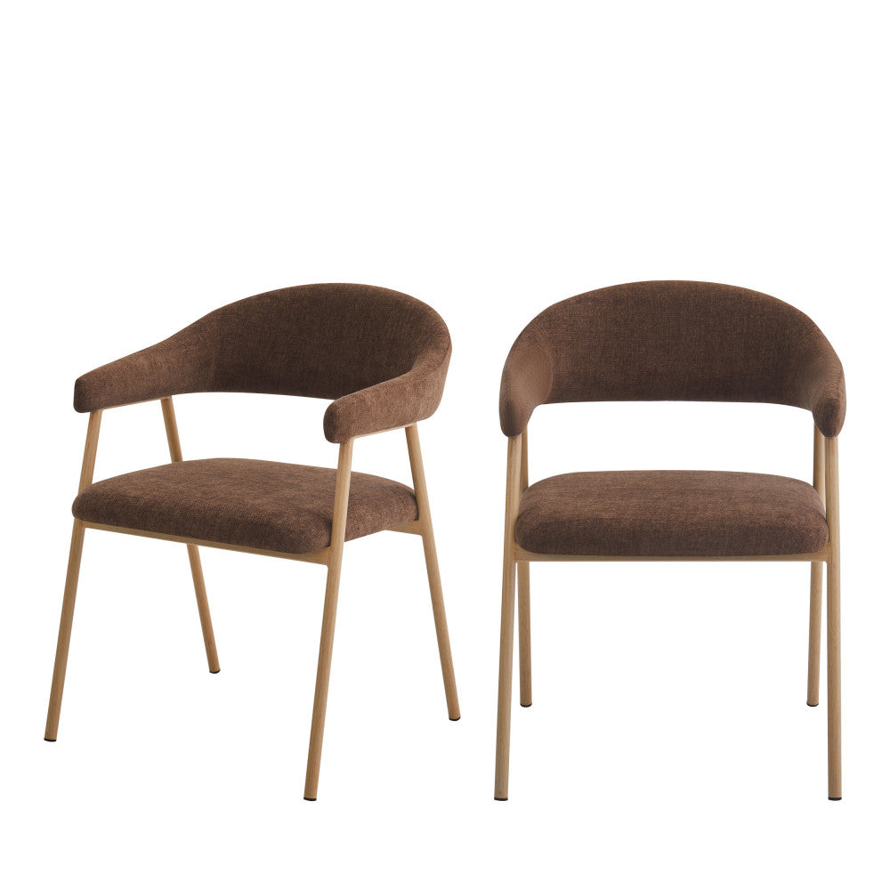 leon-juego-de-2-sillas-de-mesa-de-tela-con-patas-efecto-madera-clara__Beige