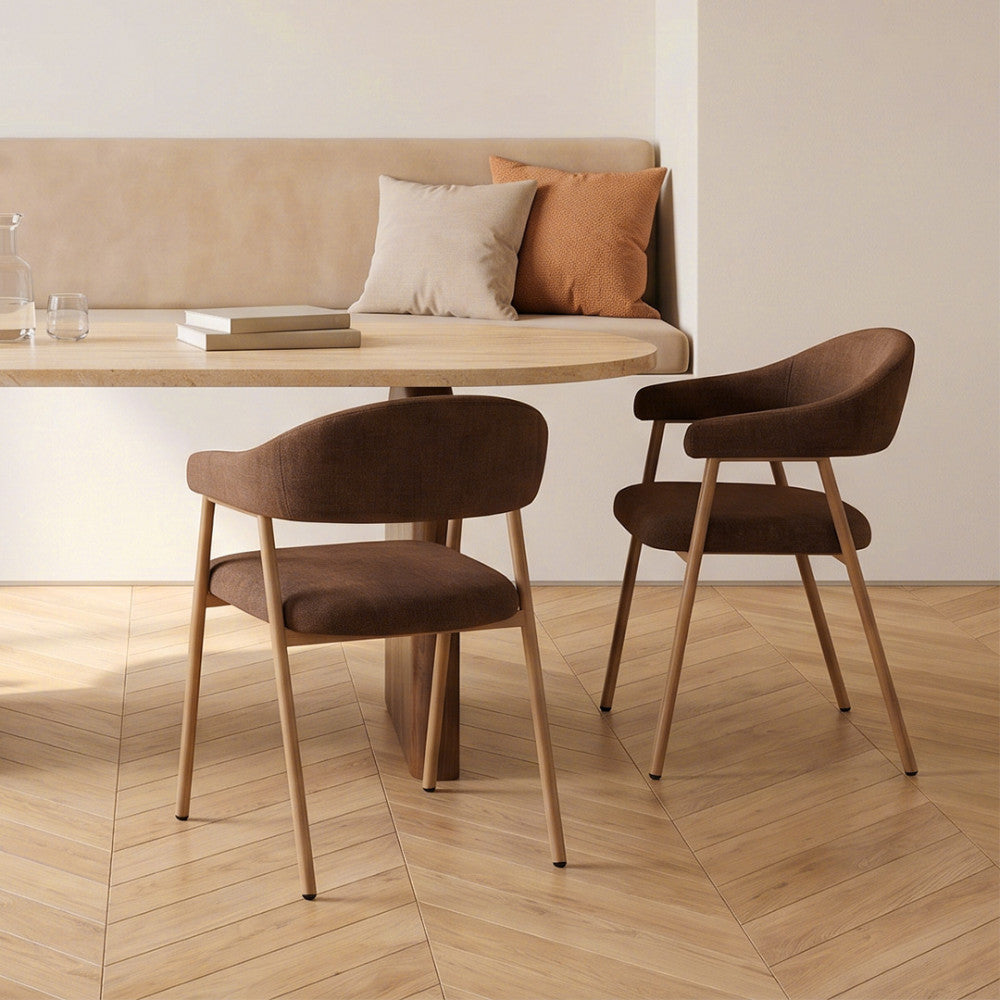 leon-juego-de-2-sillas-de-mesa-de-tela-con-patas-efecto-madera-clara__Beige