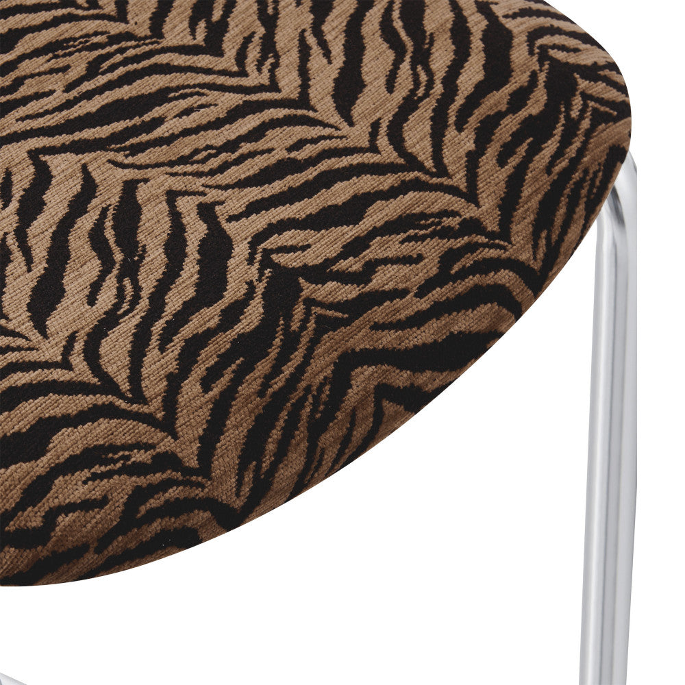 marcel-lote-de-2-taburetes-de-bar-con-estampado-de-tigre-y-patas-cromadas-h65cm__Castaño
