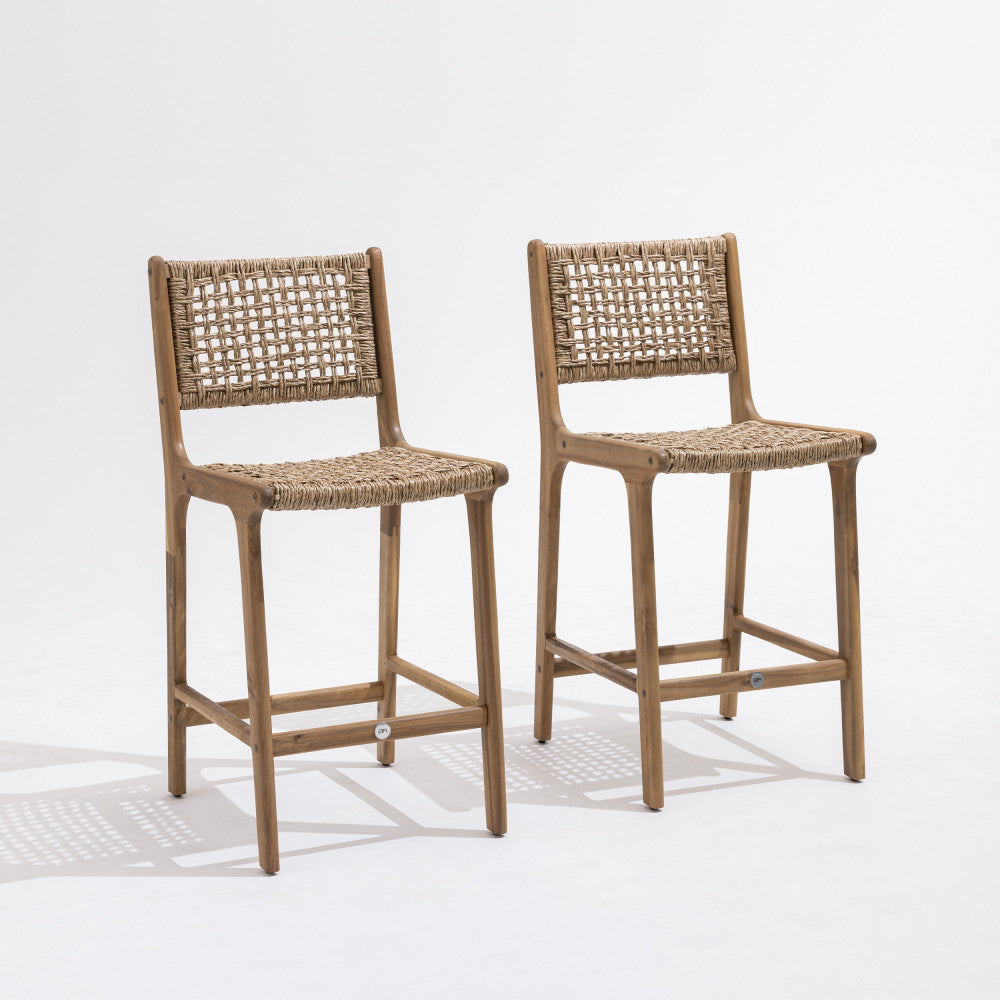 lexia-lote-de-2-taburetes-de-bar-para-interior-exterior-de-madera-de-acacia-y-resina-trenzada-h66cm__Madera clara