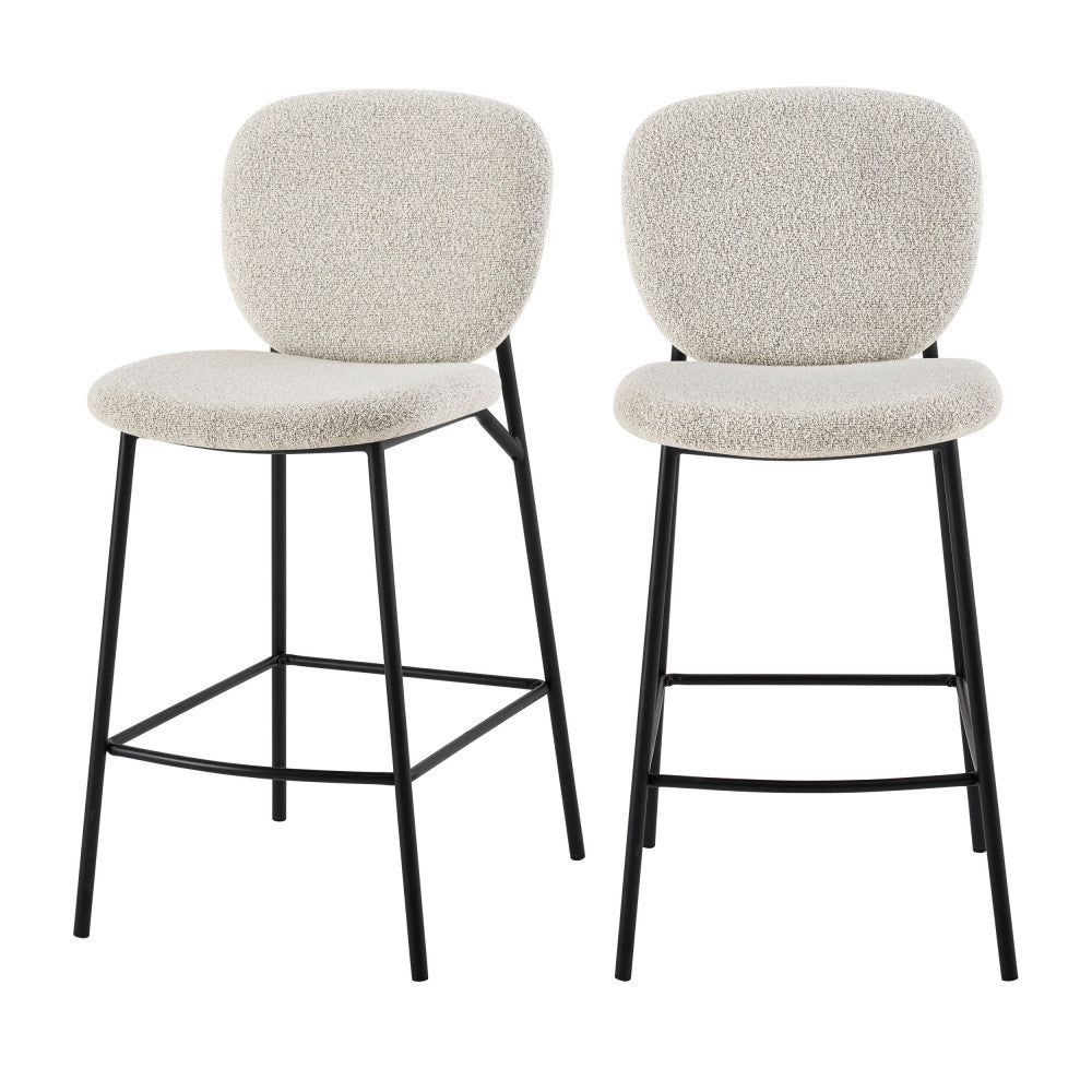 dalby-lote-de-2-taburetes-de-bar-de-tela-boucle-y-metal-h65cm__Beige jaspeado