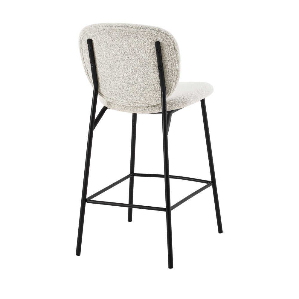 dalby-lote-de-2-taburetes-de-bar-de-tela-boucle-y-metal-h65cm__Beige jaspeado