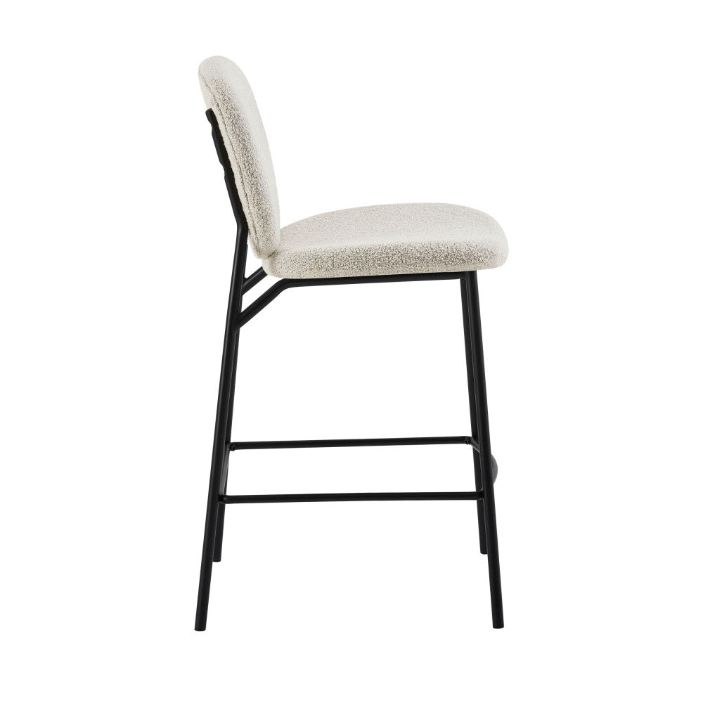 dalby-lote-de-2-taburetes-de-bar-de-tela-boucle-y-metal-h65cm__Beige jaspeado