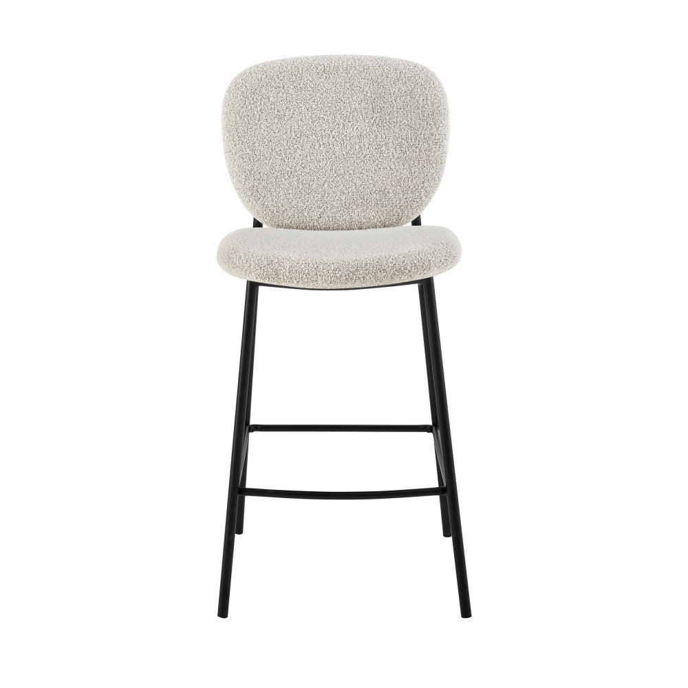 dalby-lote-de-2-taburetes-de-bar-de-tela-boucle-y-metal-h65cm__Beige jaspeado