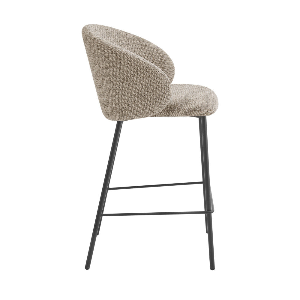 valom-lote-de-2-taburetes-de-bar-de-tela-y-metal-h66cm__Marrón chiné
