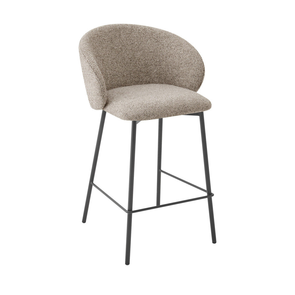 valom-lote-de-2-taburetes-de-bar-de-tela-y-metal-h66cm__Marrón chiné