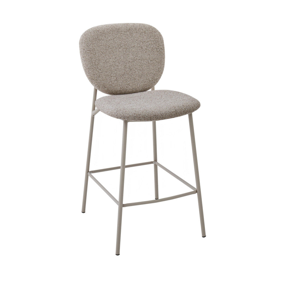 dalby-lote-de-2-taburetes-de-bar-de-tela-con-patas-beige-altura-65-cm__Marrón chiné