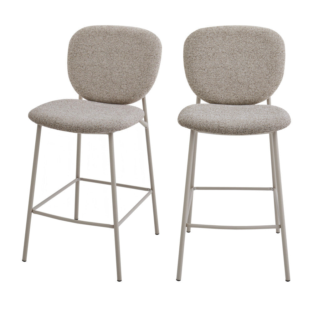 dalby-lote-de-2-taburetes-de-bar-de-tela-con-patas-beige-altura-65-cm__Marrón chiné