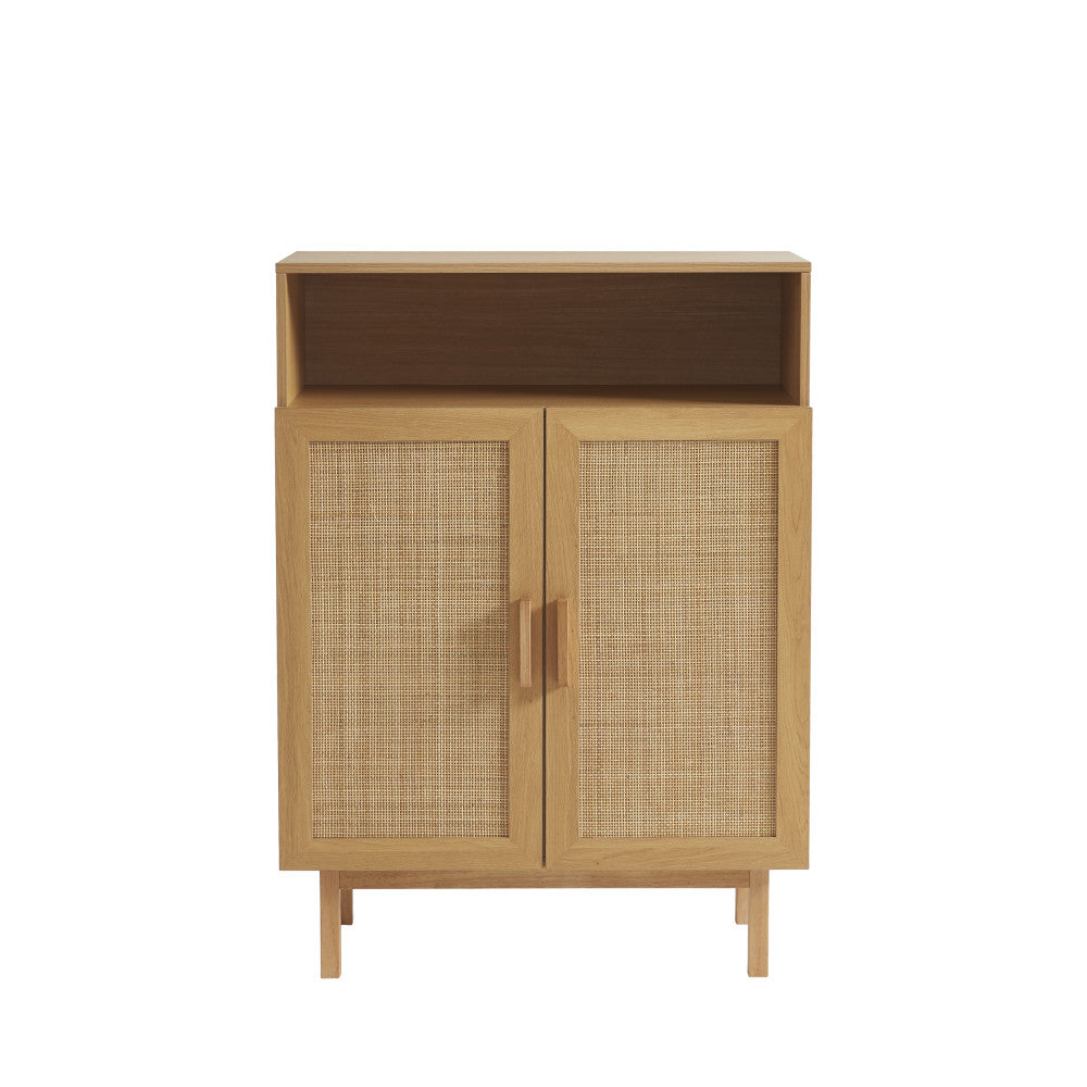 june-mueble-para-zapatos-2-puertas-1-estante-de-madera-y-cana-l80cm__Madera clara