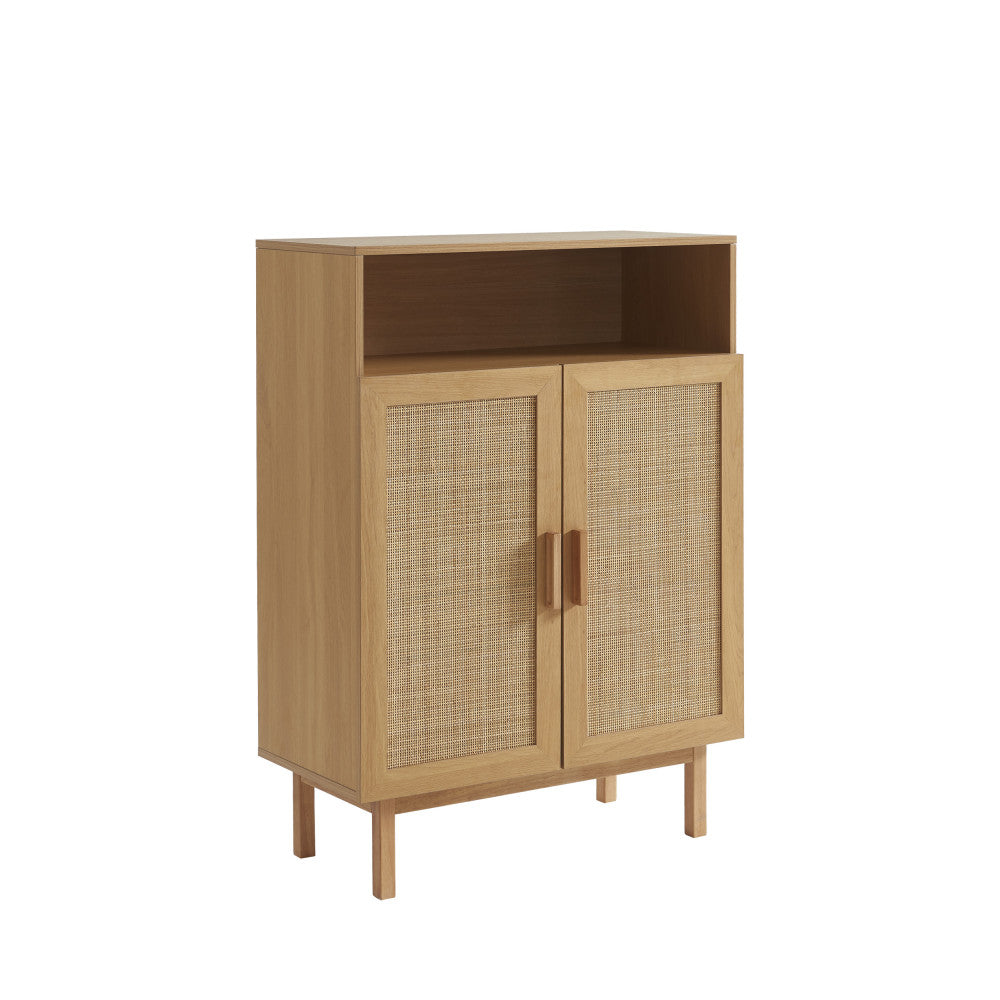 june-mueble-para-zapatos-2-puertas-1-estante-de-madera-y-cana-l80cm__Madera clara