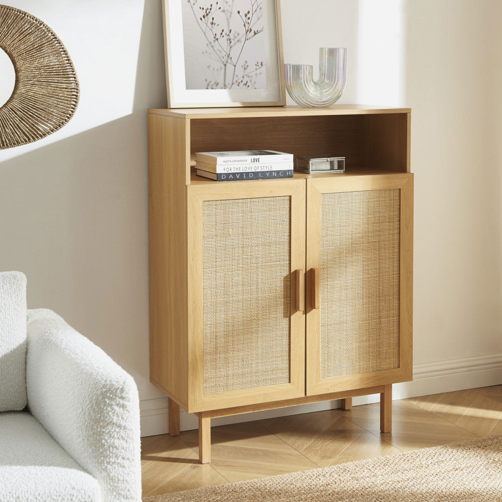 june-mueble-para-zapatos-2-puertas-1-estante-de-madera-y-cana-l80cm__Madera clara