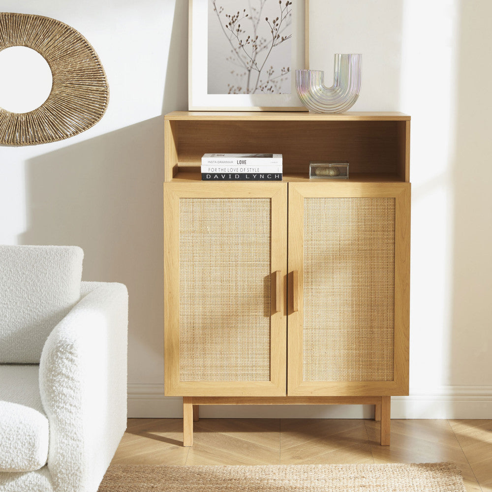 june-mueble-para-zapatos-2-puertas-1-estante-de-madera-y-cana-l80cm__Madera clara