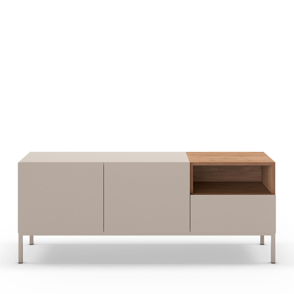 quenor-mueble-de-tv-2-puertas-1-cajon-de-madera-y-metal-l140cm__Beige