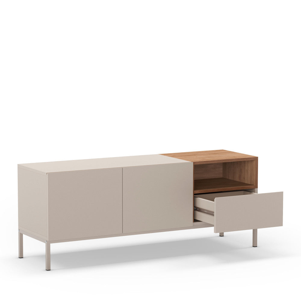 quenor-mueble-de-tv-2-puertas-1-cajon-de-madera-y-metal-l140cm__Beige