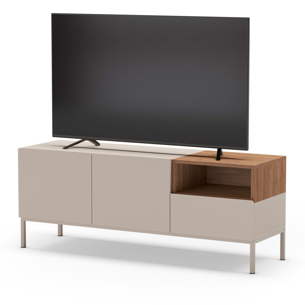 quenor-mueble-de-tv-2-puertas-1-cajon-de-madera-y-metal-l140cm__Beige