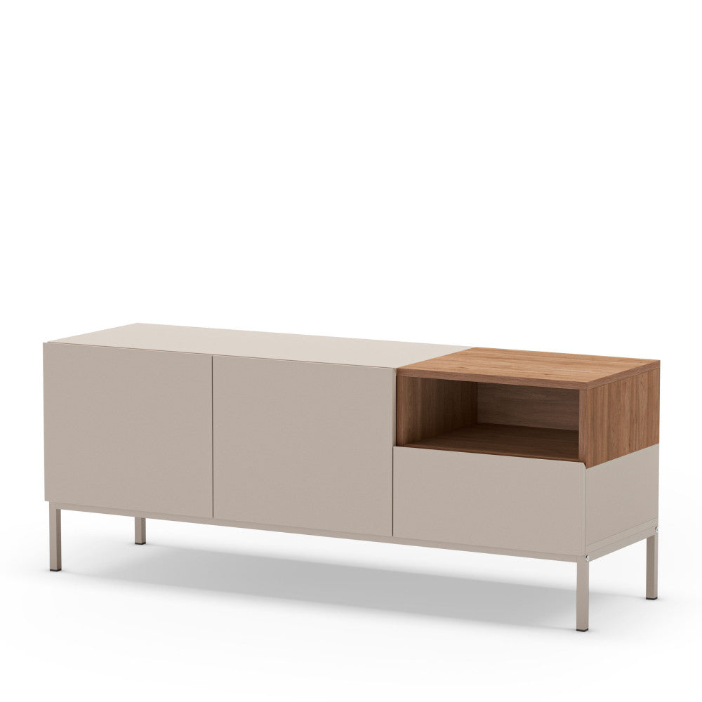 quenor-mueble-de-tv-2-puertas-1-cajon-de-madera-y-metal-l140cm__Beige