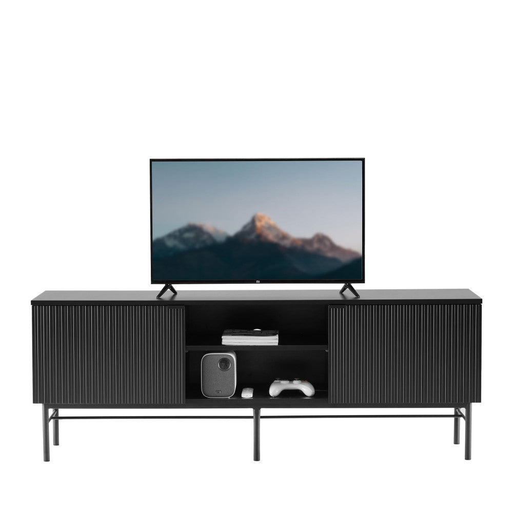 molly-mueble-de-tv-de-2-puertas-2-estantes-de-madera-y-metal-l150cm__Negro