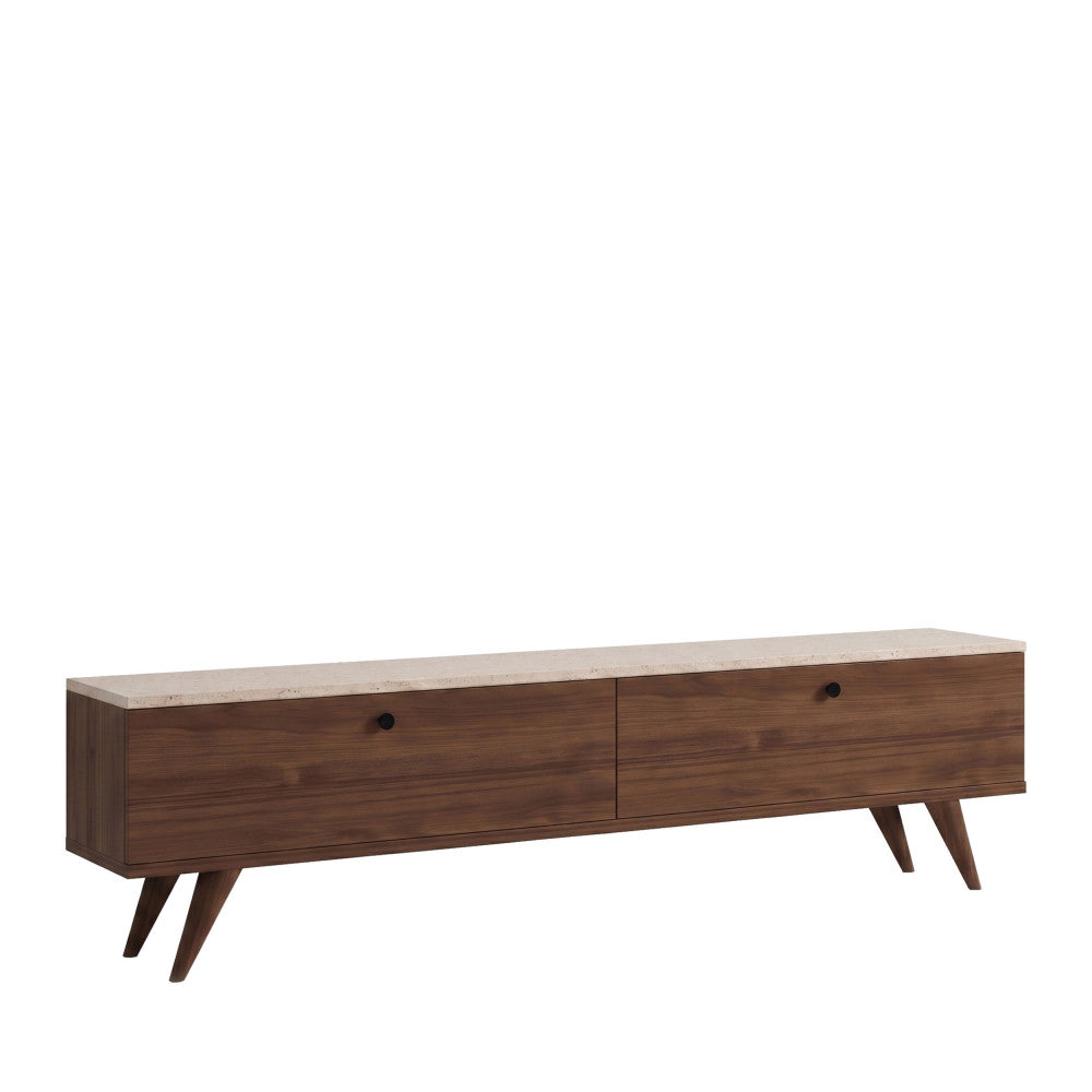 yara-mueble-tv-2-puertas-con-encimera-efecto-travertino-y-madera-l160cm__Madera oscura