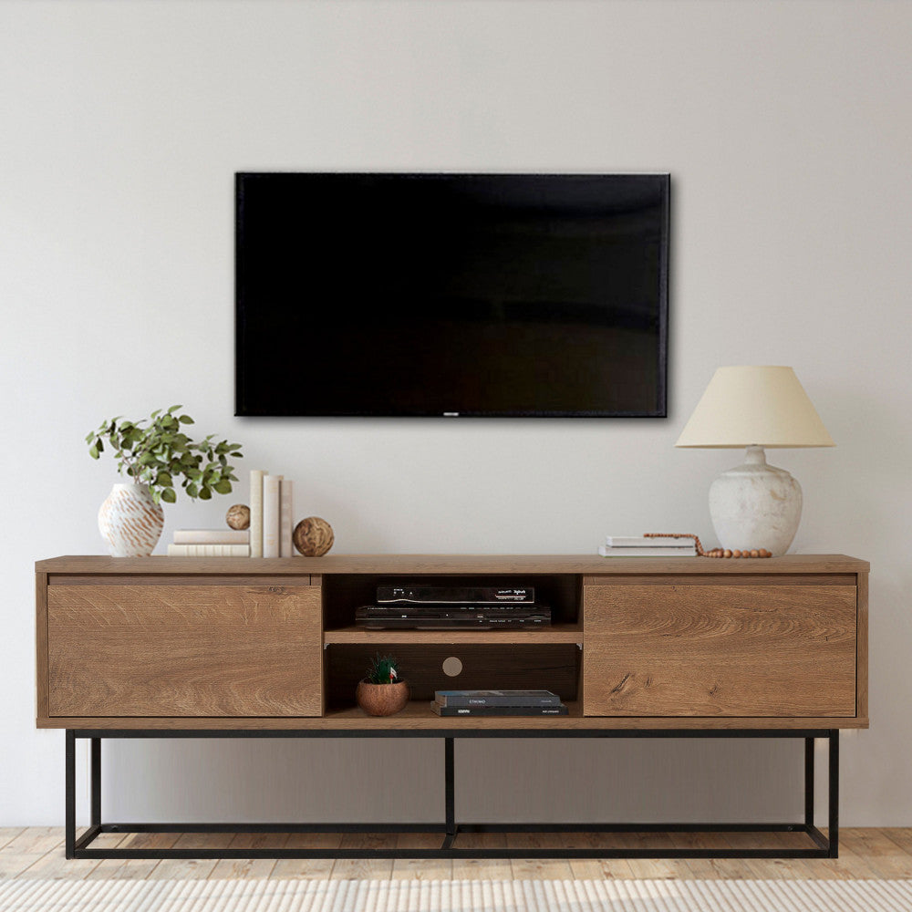 roa-mueble-tv-de-2-cajones-en-madera-y-metal-l140cm__Madera oscura