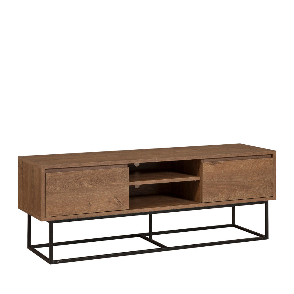 roa-mueble-tv-de-2-cajones-en-madera-y-metal-l140cm__Madera oscura
