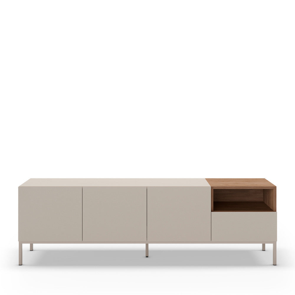 quenor-mueble-de-tv-3-puertas-1-cajon-de-madera-y-metal-l180cm__Beige Imagen