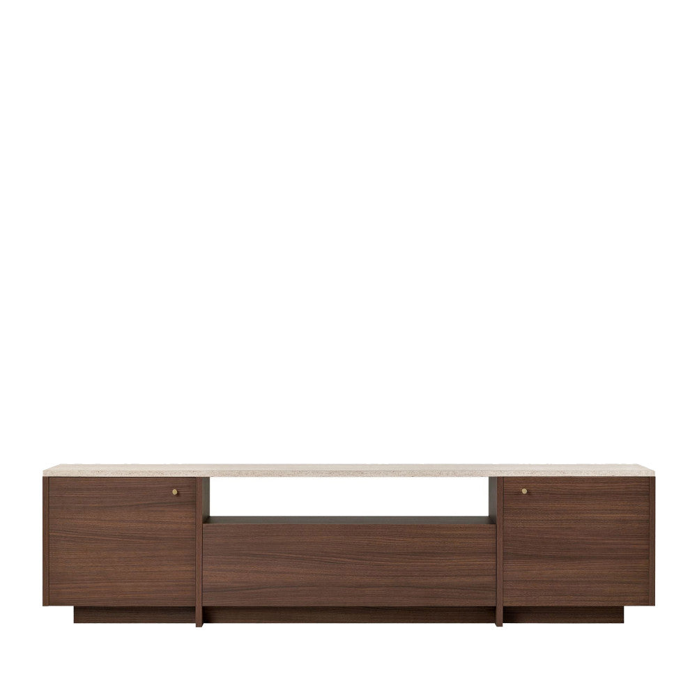 hopa-mueble-tv-de-3-puertas-con-encimera-efecto-travertino-y-madera-l180cm__Madera oscura Imagen