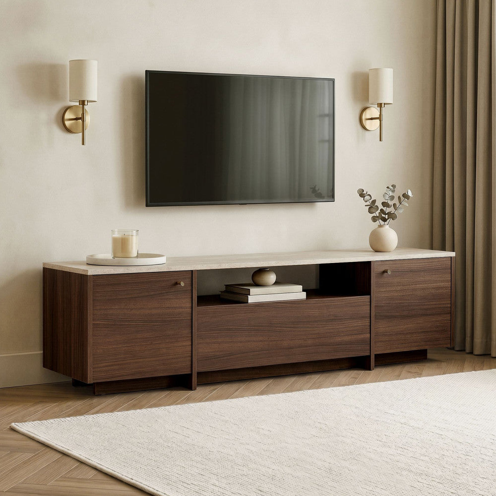 hopa-mueble-tv-de-3-puertas-con-encimera-efecto-travertino-y-madera-l180cm__Madera oscura