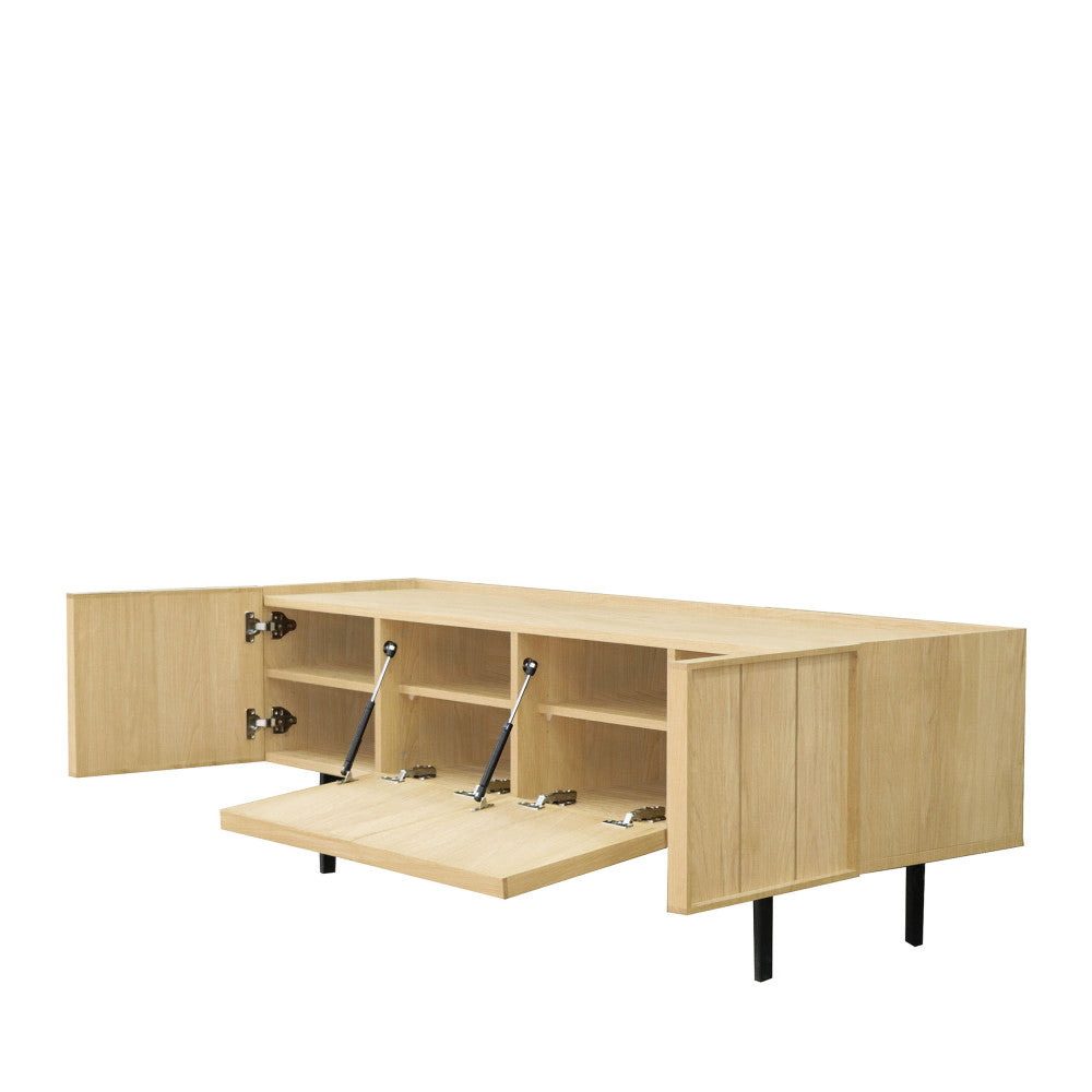 lines-mueble-tv-de-madera-con-4-puertas-l160cm__Madera clara