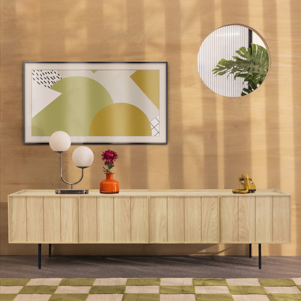 lines-mueble-tv-de-madera-con-4-puertas-l160cm__Madera clara