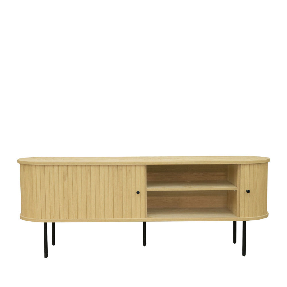 lucie-mueble-de-tv-con-puertas-correderas-de-madera-y-metal-l150cm__Madera clara