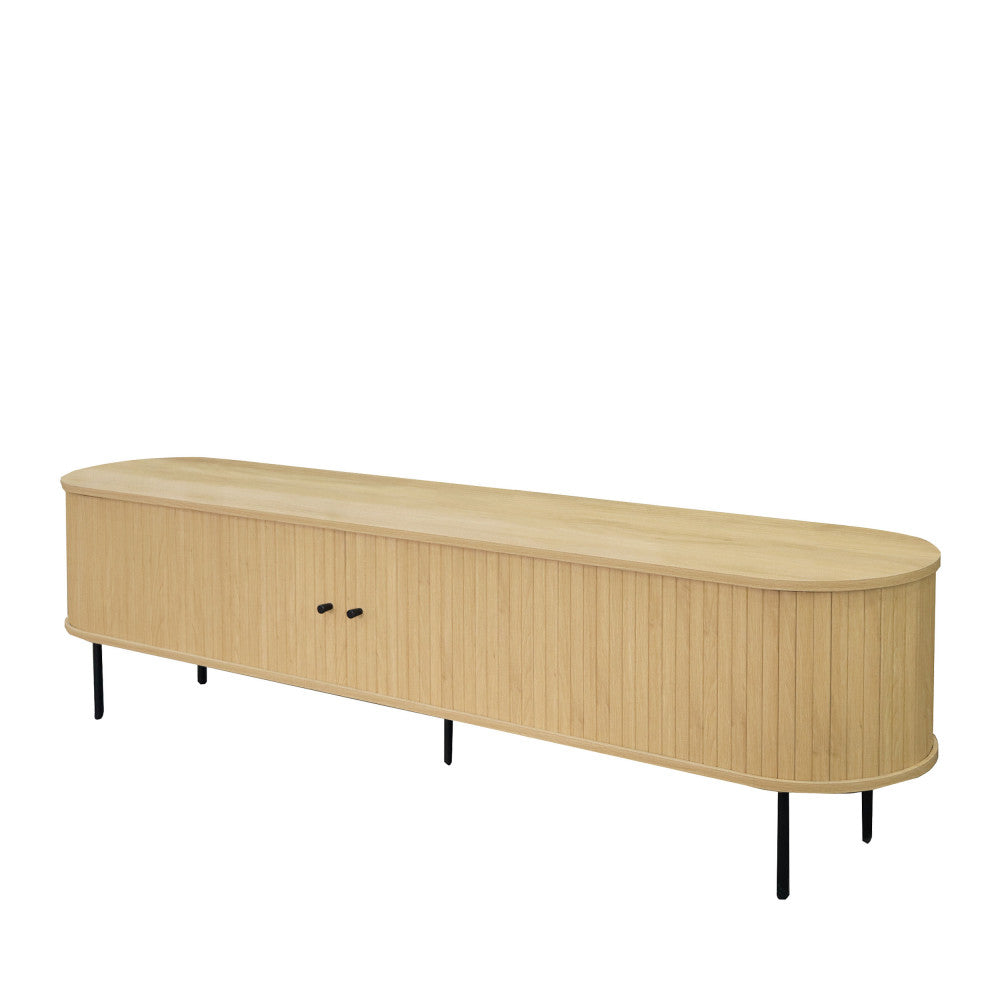lucie-mueble-de-tv-con-puertas-correderas-de-madera-y-metal-l200cm__Madera clara