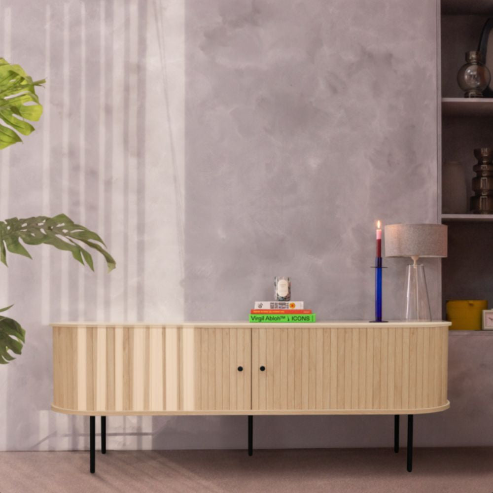 lucie-mueble-de-tv-con-puertas-correderas-de-madera-y-metal-l200cm__Madera clara