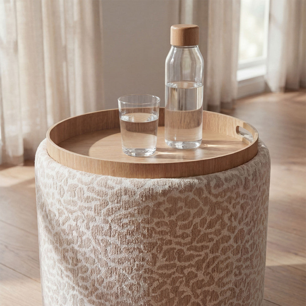 zoe-puf-redondo-estampado-animal-con-bandeja-y-almacenamiento-o40cm__Beige