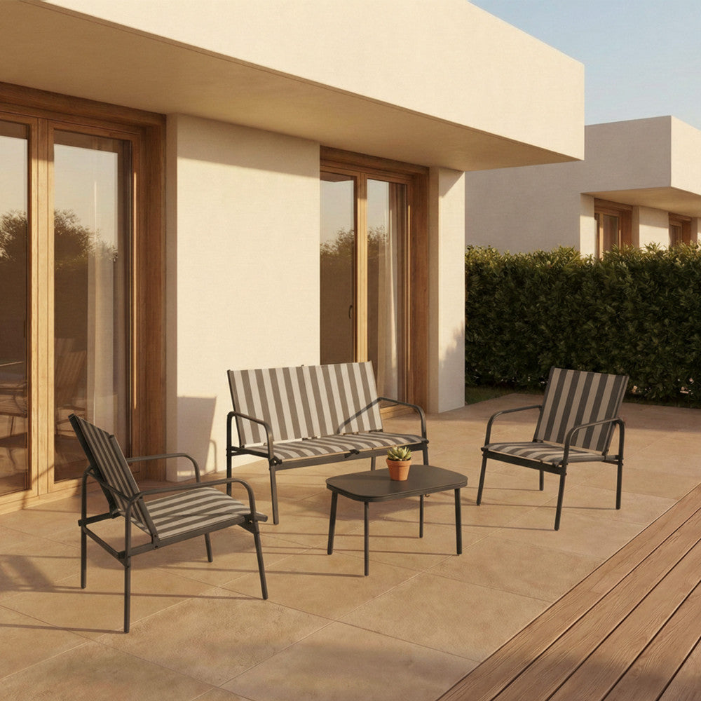 kallia-salon-de-jardin-para-4-personas-con-rayas-en-acero-y-textilene__Gris oscuro