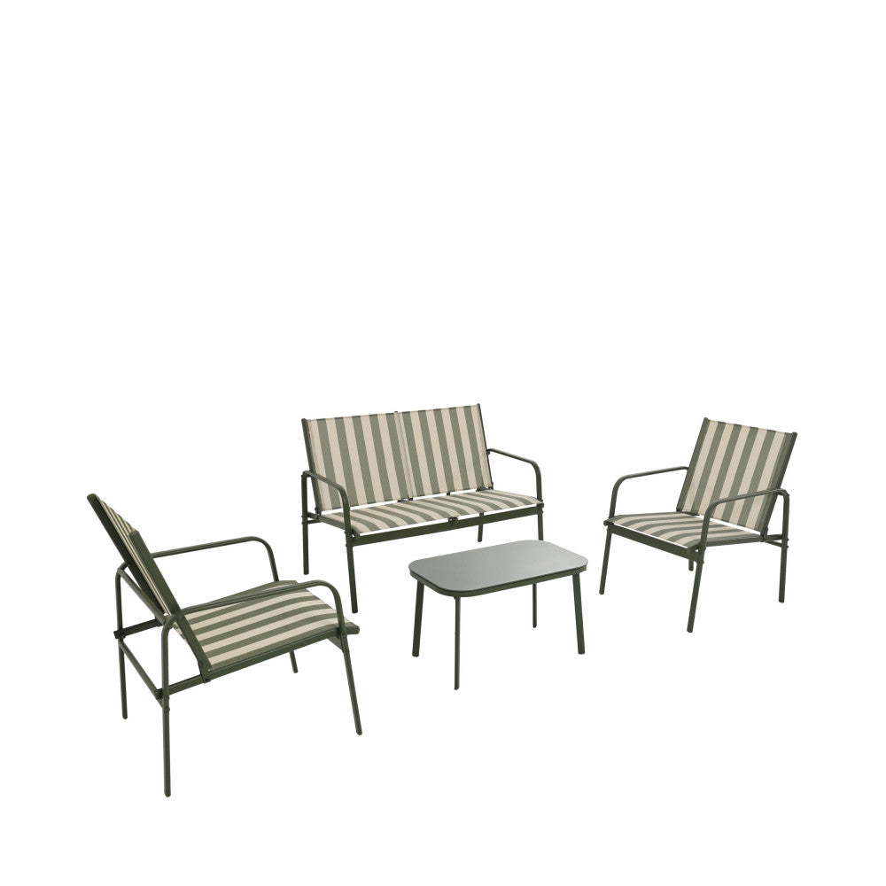 kallia-salon-de-jardin-para-4-personas-con-rayas-en-acero-y-textilene__Verde oliva