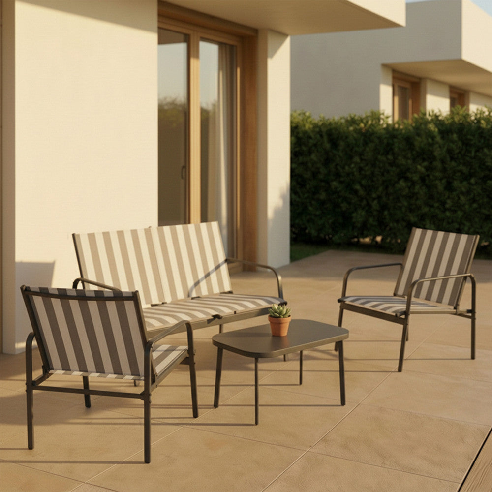 kallia-salon-de-jardin-para-4-personas-con-rayas-en-acero-y-textilene__Gris oscuro