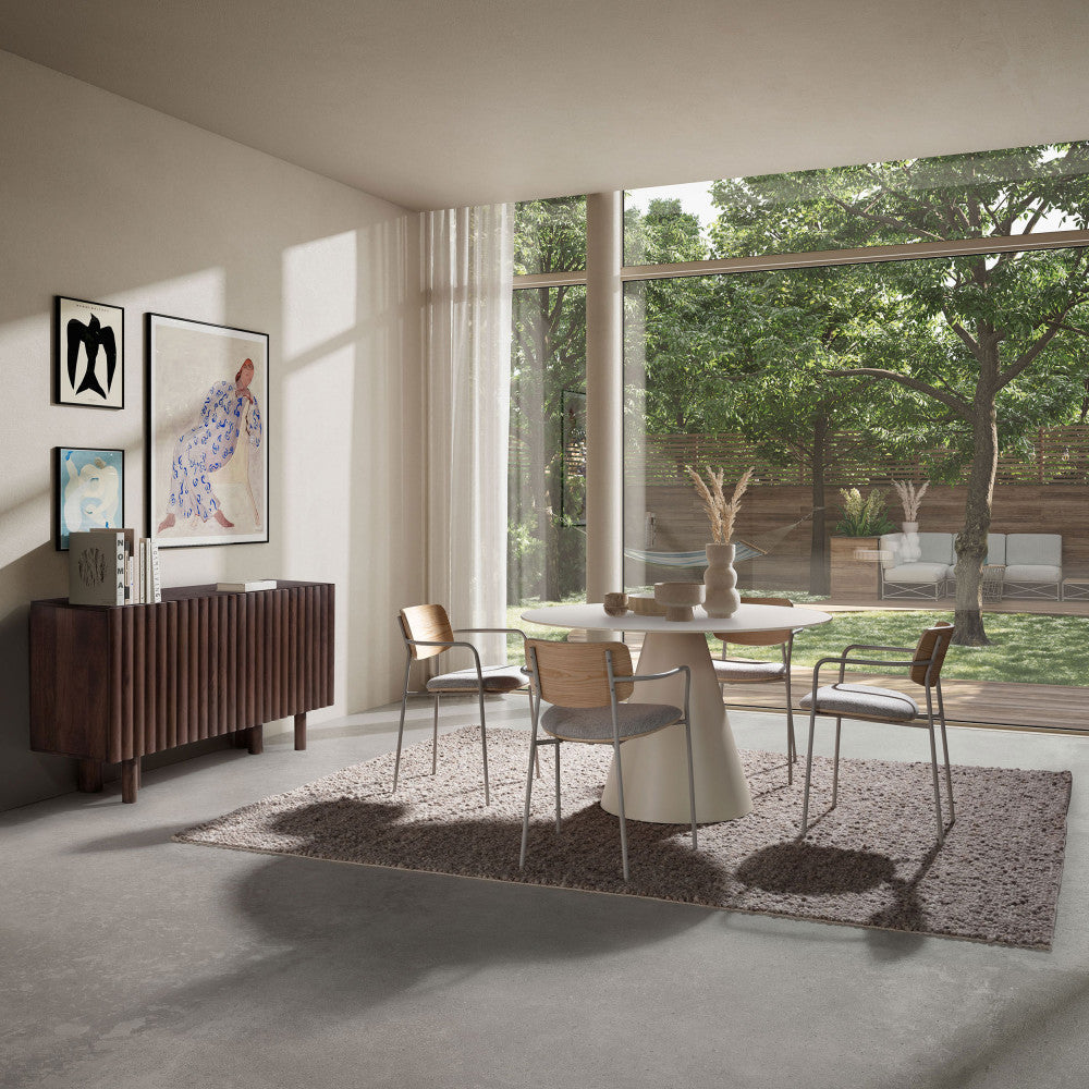 celeste-mesa-de-comedor-redonda-para-4-personas-en-vidrio-templado-y-metal-o120-cm__Beige