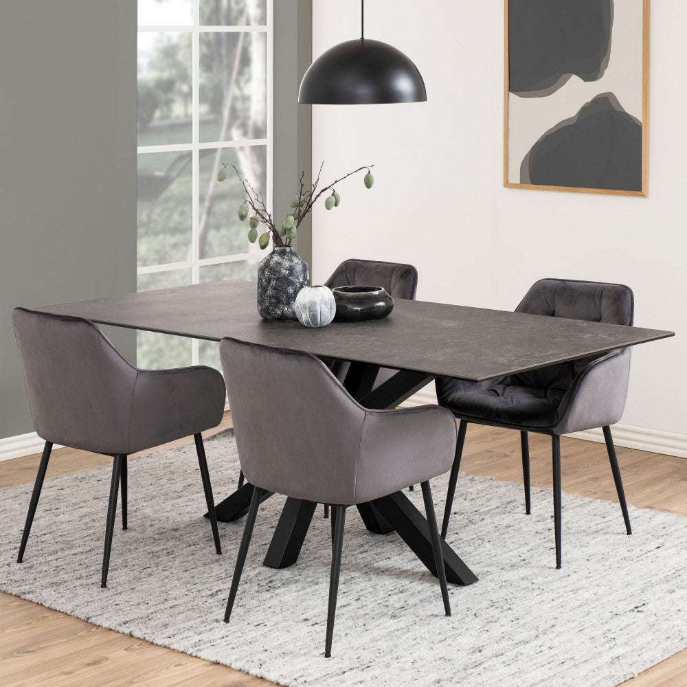eurame-mesa-de-comedor-para-8-personas-de-ceramica-y-metal__Negro