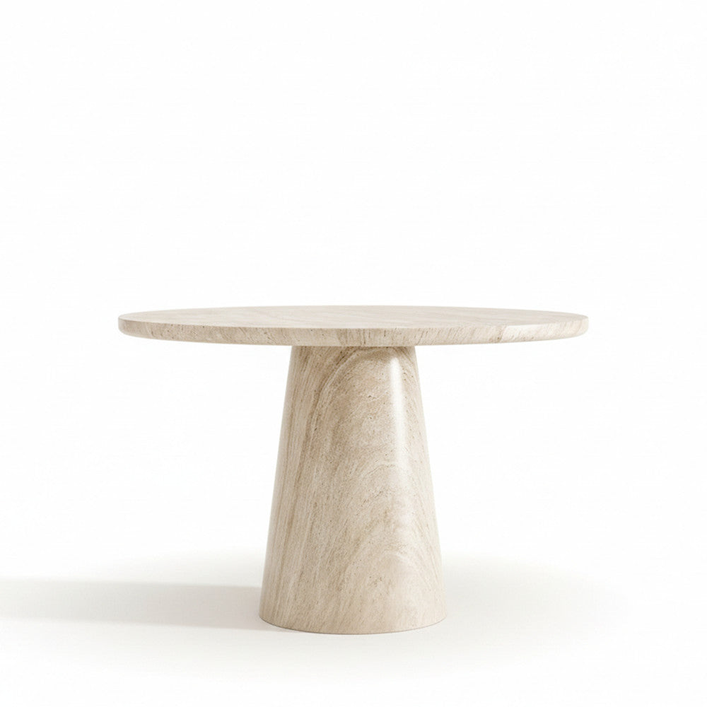 danli-mesa-de-comedor-redonda-para-4-personas-efecto-travertino__Beige Imagen
