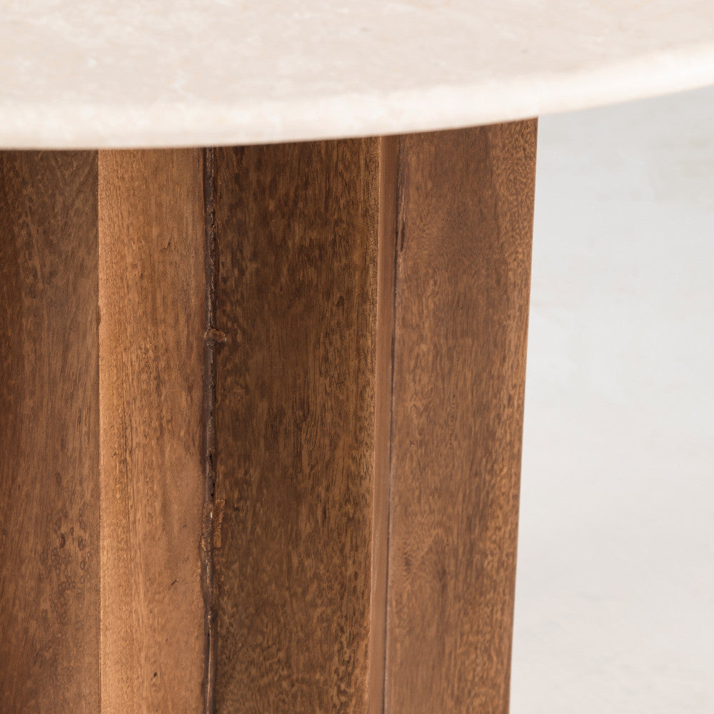 sorong-mesa-de-comedor-redonda-para-4-personas-de-marmol-y-madera-maciza__Marfil blanco