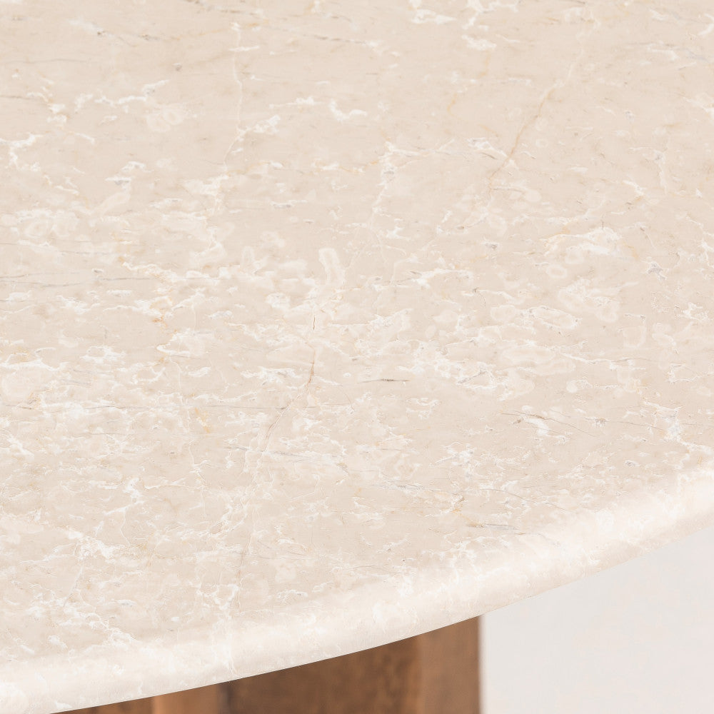 sorong-mesa-de-comedor-redonda-para-4-personas-de-marmol-y-madera-maciza__Marfil blanco