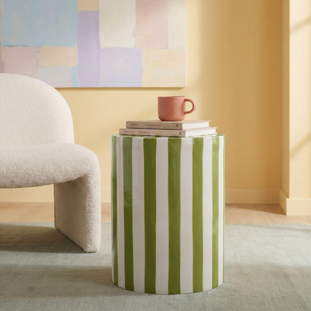 lupa-mesa-auxiliar-redonda-con-rayas-o35cm__Verde oliva