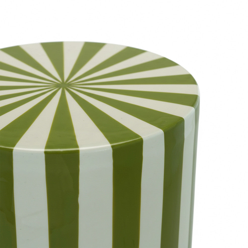 lupa-mesa-auxiliar-redonda-con-rayas-o35cm__Verde oliva