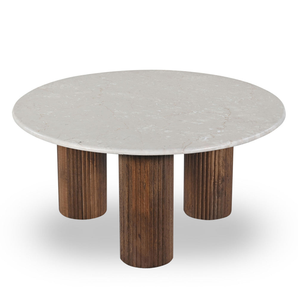 sula-mesa-baja-de-marmol-y-madera-maciza-o80cm__Marfil blanco