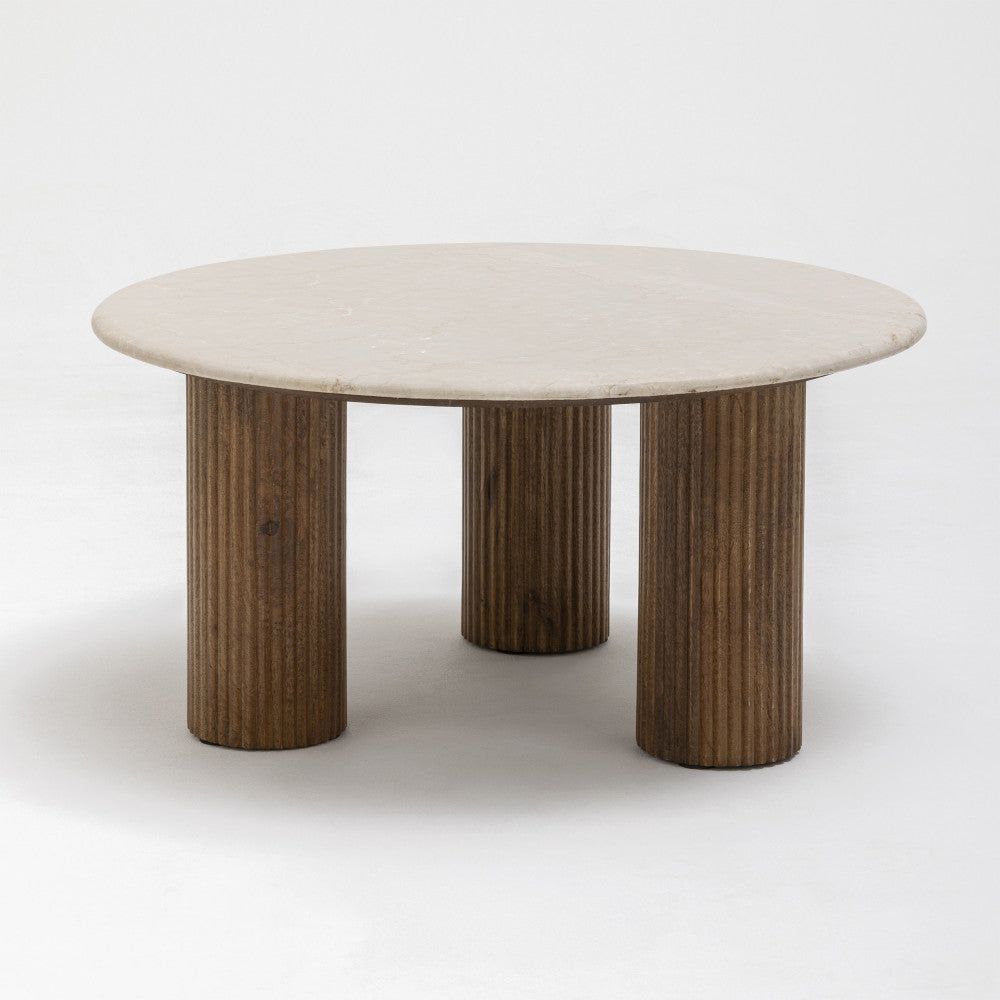sula-mesa-baja-de-marmol-y-madera-maciza-o80cm__Marfil blanco