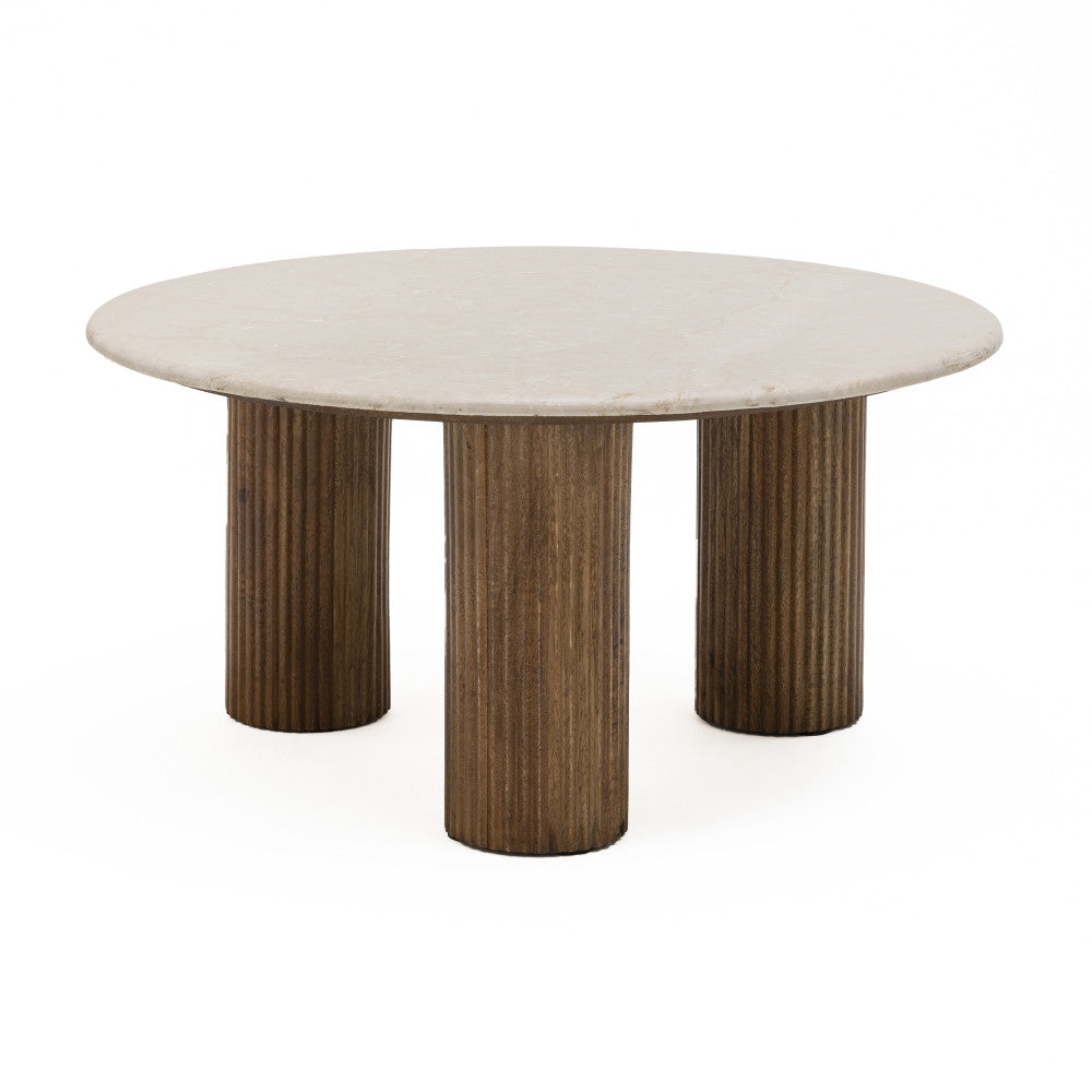 sula-mesa-baja-de-marmol-y-madera-maciza-o80cm__Marfil blanco