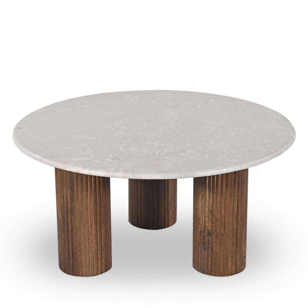 sula-mesa-baja-de-marmol-y-madera-maciza-o80cm__Marfil blanco