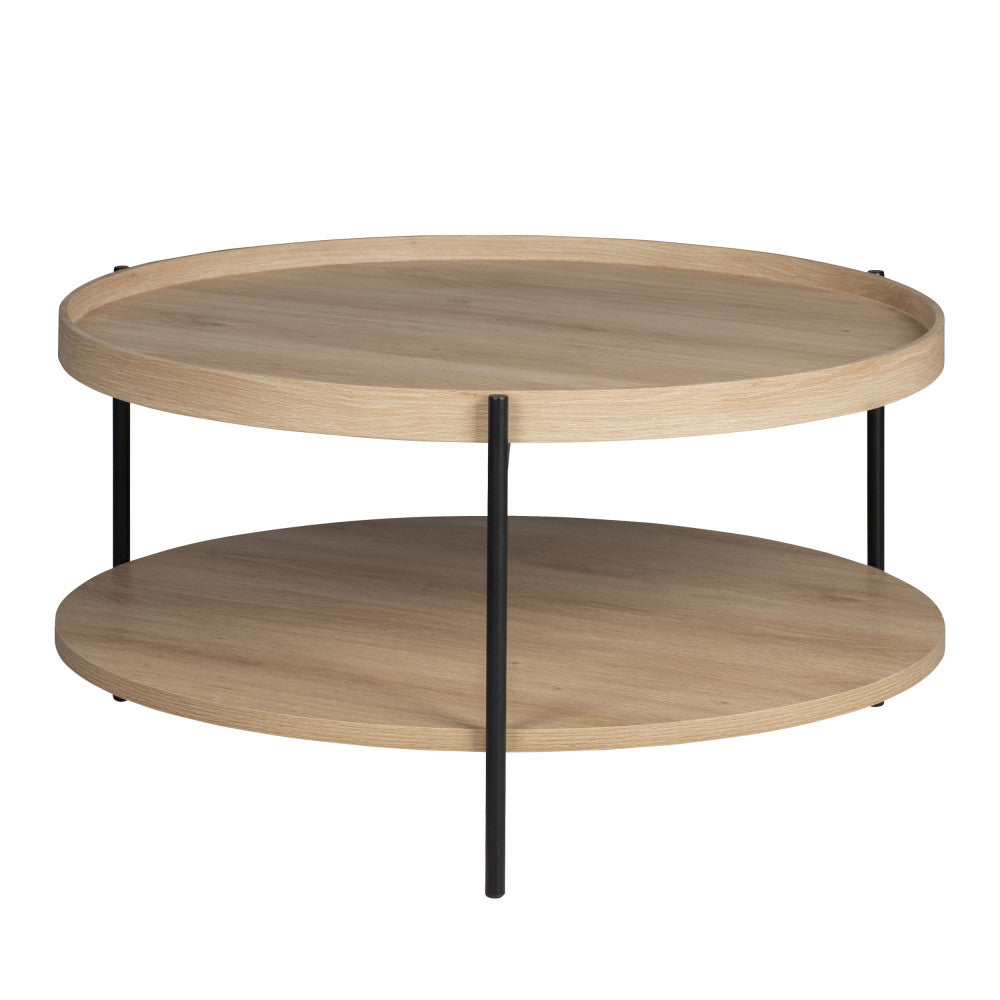 korro-mesa-baja-redonda-de-madera-y-metal-o80cm__Madera clara Imagen